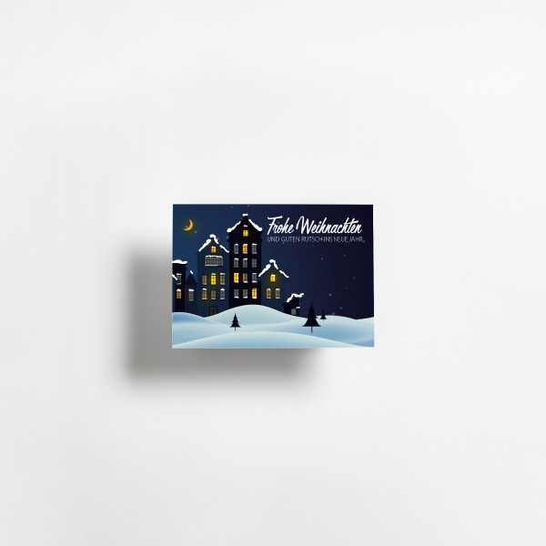 Postkarte | Weihnachten | Schneestadt